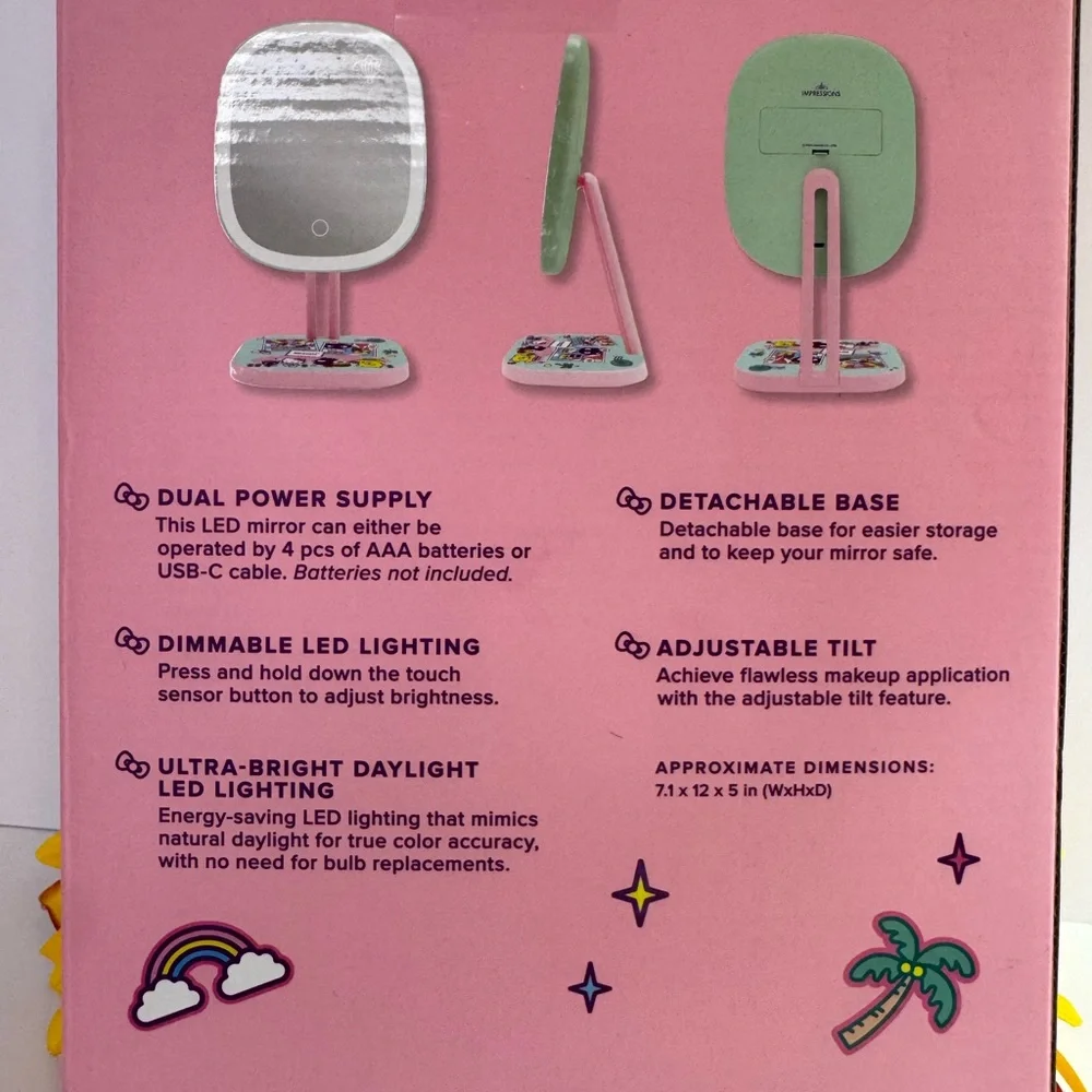 Hello Kitty & Friends Vacay-Theme Pink LED Makeup Mirror
